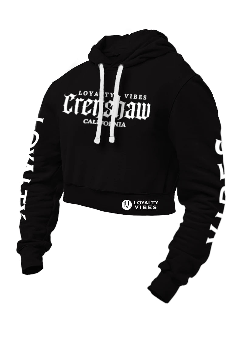 Crenshaw Cropped hoodie Black - Loyalty Vibes