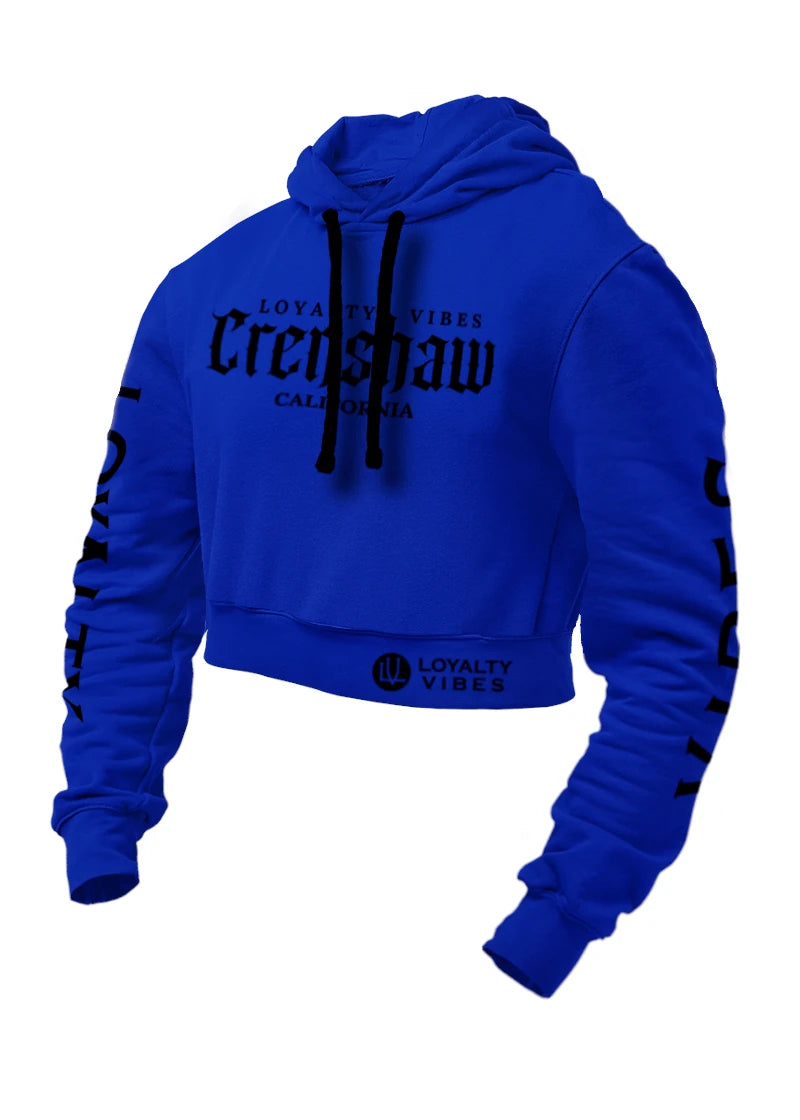 Crenshaw Cropped hoodie Blue/Black - Loyalty Vibes