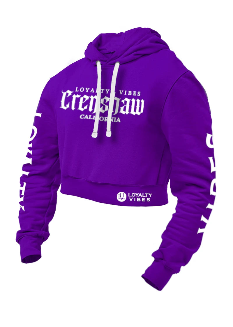 Crenshaw Cropped hoodie Purple - Loyalty Vibes