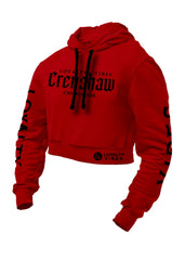 Loyalty Vibes Crenshaw Cropped Hoodie Red Black - Loyalty Vibes