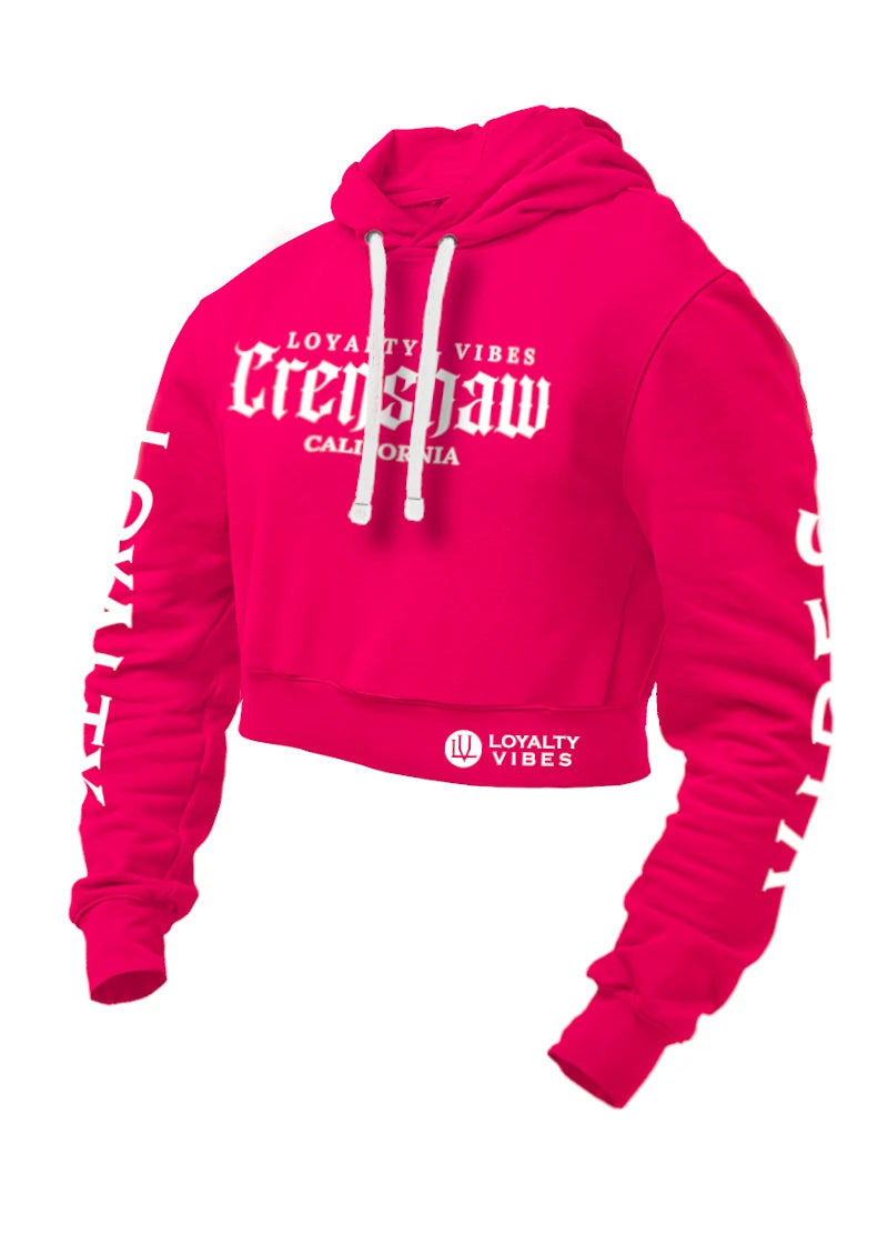 Crenshaw Cropped hoodie Tiger Pink - Loyalty Vibes