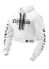 Crenshaw Cropped hoodie White - Loyalty Vibes
