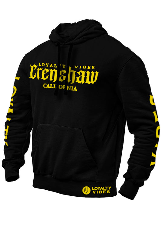 Crenshaw Hoodie Black Yellow - Loyalty Vibes