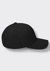 Distressed American Flag Fitted Hat - Blackout - Sideview - Loyalty Vibes