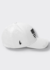 Distressed American Flag Fitted Hat - White/Black - Sideview - Loyalty Vibes