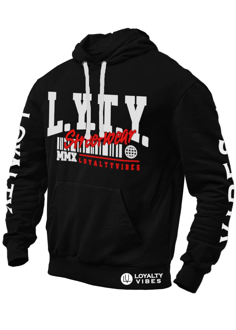 District Logo Graphic Hoodie Black - Loyalty Vibes