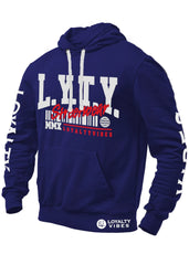 District Logo Graphic Hoodie Navy Blue - Loyalty Vibes