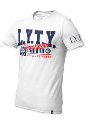 District Logo Graphic T-Shirt White Navy Blue - Loyalty Vibes