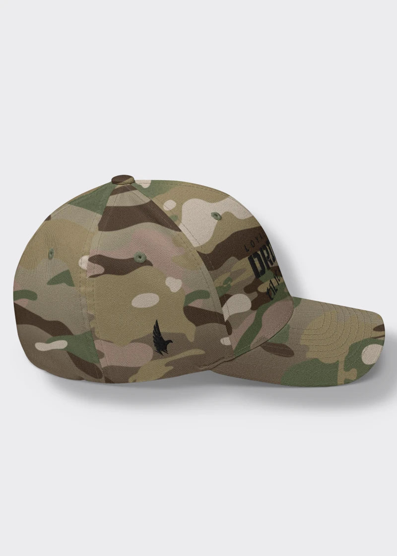 Drill It Til It Squirts Fitted Hat - Camo/Black - Side - Loyalty Vibes