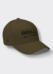 Drill It Til It Squirts Fitted Hat - Military Green/Black - Loyalty Vibes