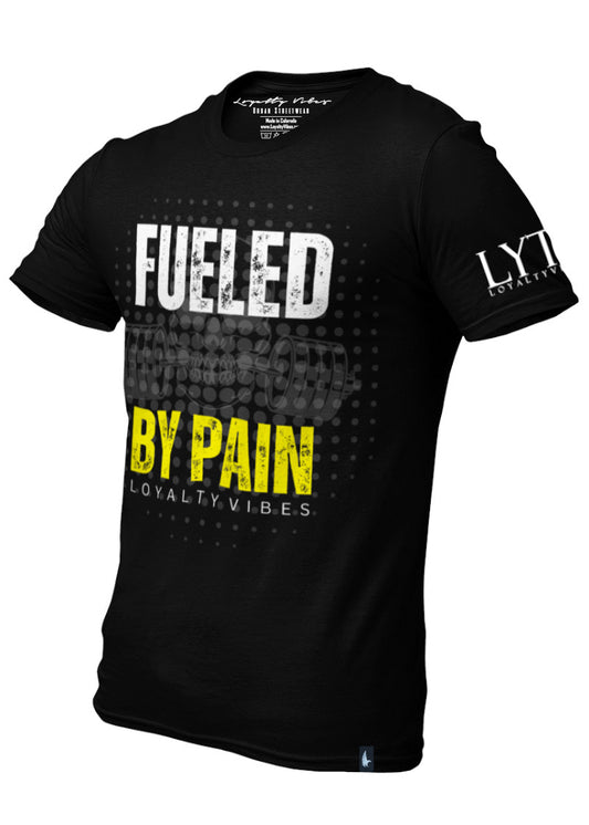 Fueled By Pain T-Shirt Black Yellow - Loyalty Vibes