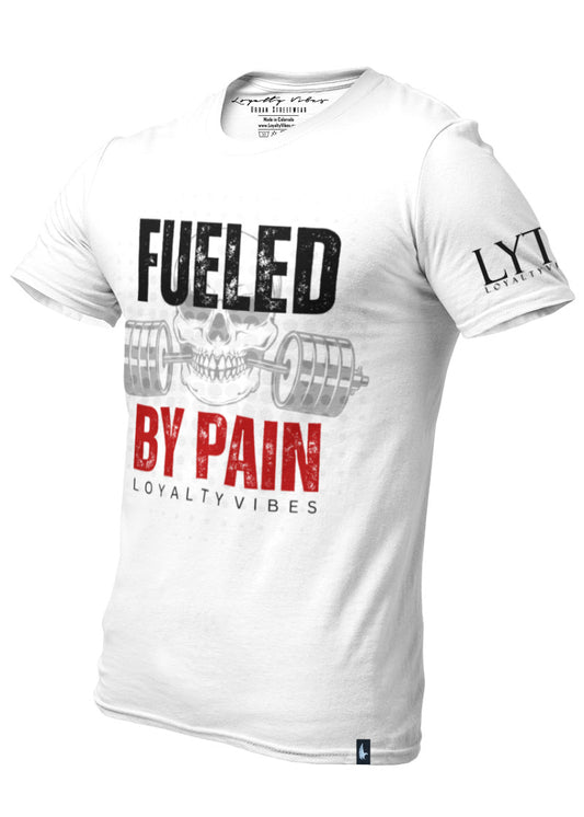 Fueled By Pain T-Shirt White Red - Loyalty Vibes