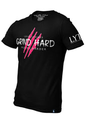 Loyalty Vibes Grind Hard T-Shirt Black Pink Men's - Loyalty Vibes
