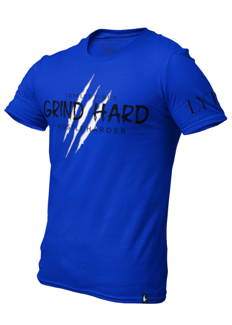 Loyalty Vibes Grind Hard T-Shirt Blue Men's - Loyalty Vibes