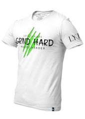 Loyalty Vibes Grind Hard T-Shirt White Green Men's - Loyalty Vibes