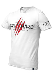 Loyalty Vibes Grind Hard T-Shirt White Red Men's - Loyalty Vibes