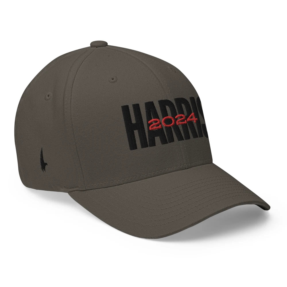 Harris 2024 Fitted Hat Charcoal Gray Black - Loyalty Vibes