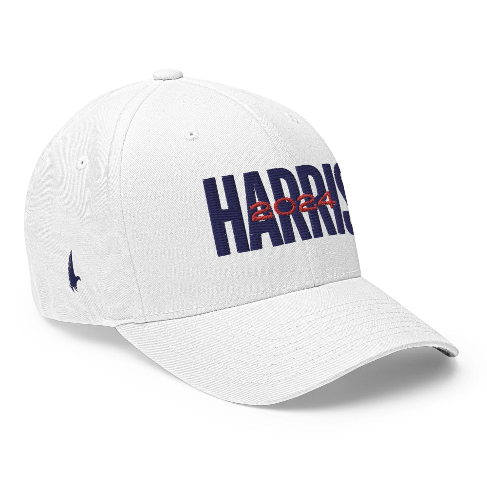 Harris 2024 Fitted Hat White Navy Blue - Loyalty Vibes