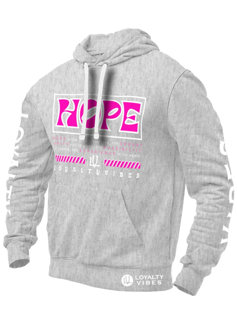 Hope Hoodie - Heather Grey/Pink - Loyalty Vibes