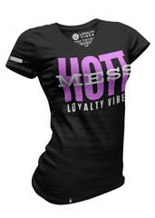 Hott Mess V-Neck Tee - Black/Purple - Loyalty Vibes