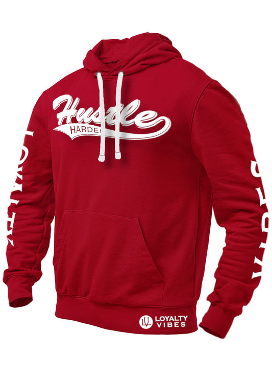 Loyalty Vibes Hustle Harder Hoodie Maroon - Loyalty Vibes