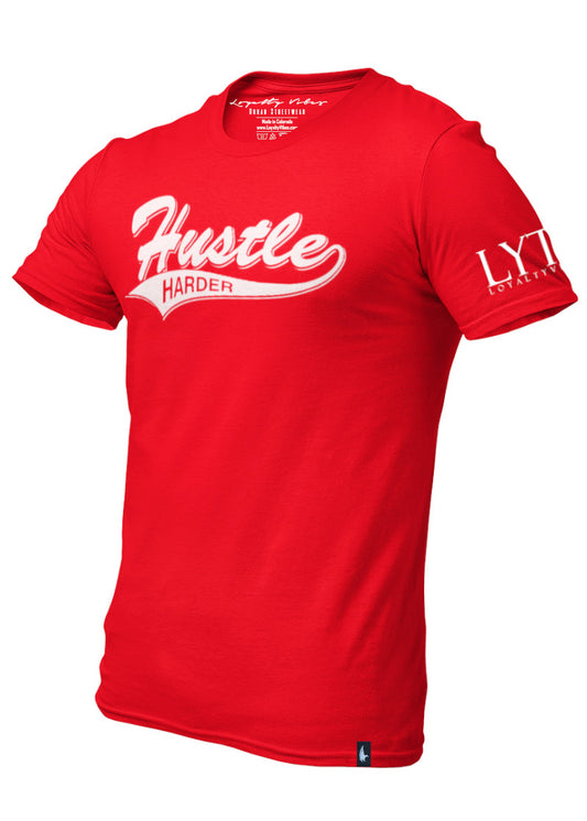 Hustle Harder T-Shirt Red - Loyalty Vibes