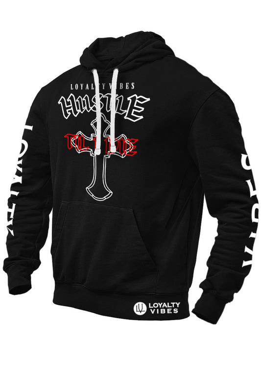 Loyalty Vibes Hustle Til I Die Hoodie Black Men's - Loyalty Vibes