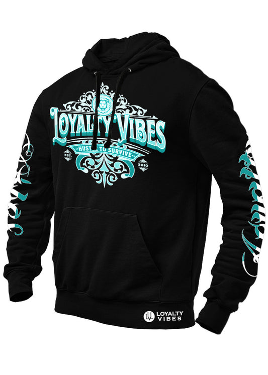 Hustle To Survive Hoodie Black - Loyalty Vibes