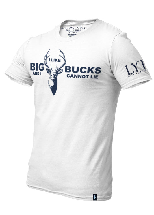 Loyalty Vibes I Like Big Bucks T-Shirt White Navy Blue - Loyalty Vibes