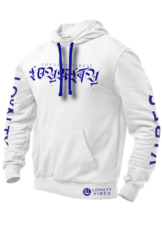 Loyalty Vibes Independent Hoodie White Blue Men's - Loyalty Vibes