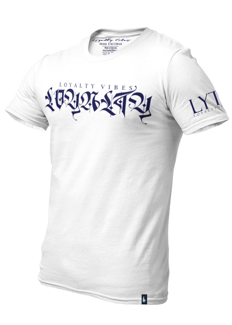 Independent T-Shirt White Navy Blue - Loyalty Vibes