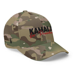 Kamala For President Fitted Hat Camo Black - Loyalty Vibes