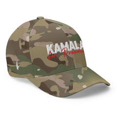 Kamala For President Fitted Hat Camo - Loyalty Vibes