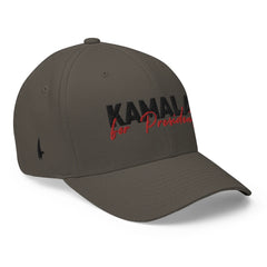 Kamala For President Fitted Hat Charcoal Gray Black - Loyalty Vibes