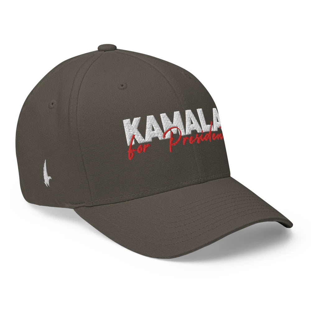 Kamala For President Fitted Hat Charcoal Gray - Loyalty Vibes