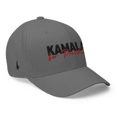 Kamala For President Fitted Hat Gray Black - Loyalty Vibes