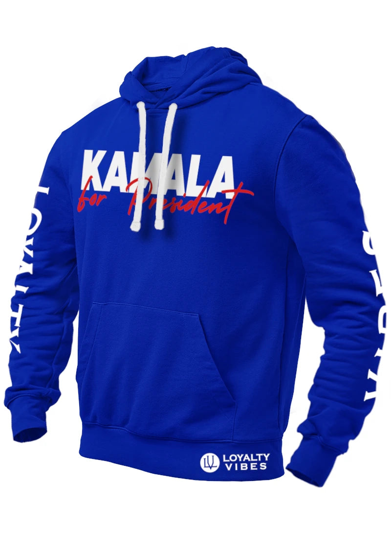 Kamala For President Hoodie Blue - Loyalty Vibes