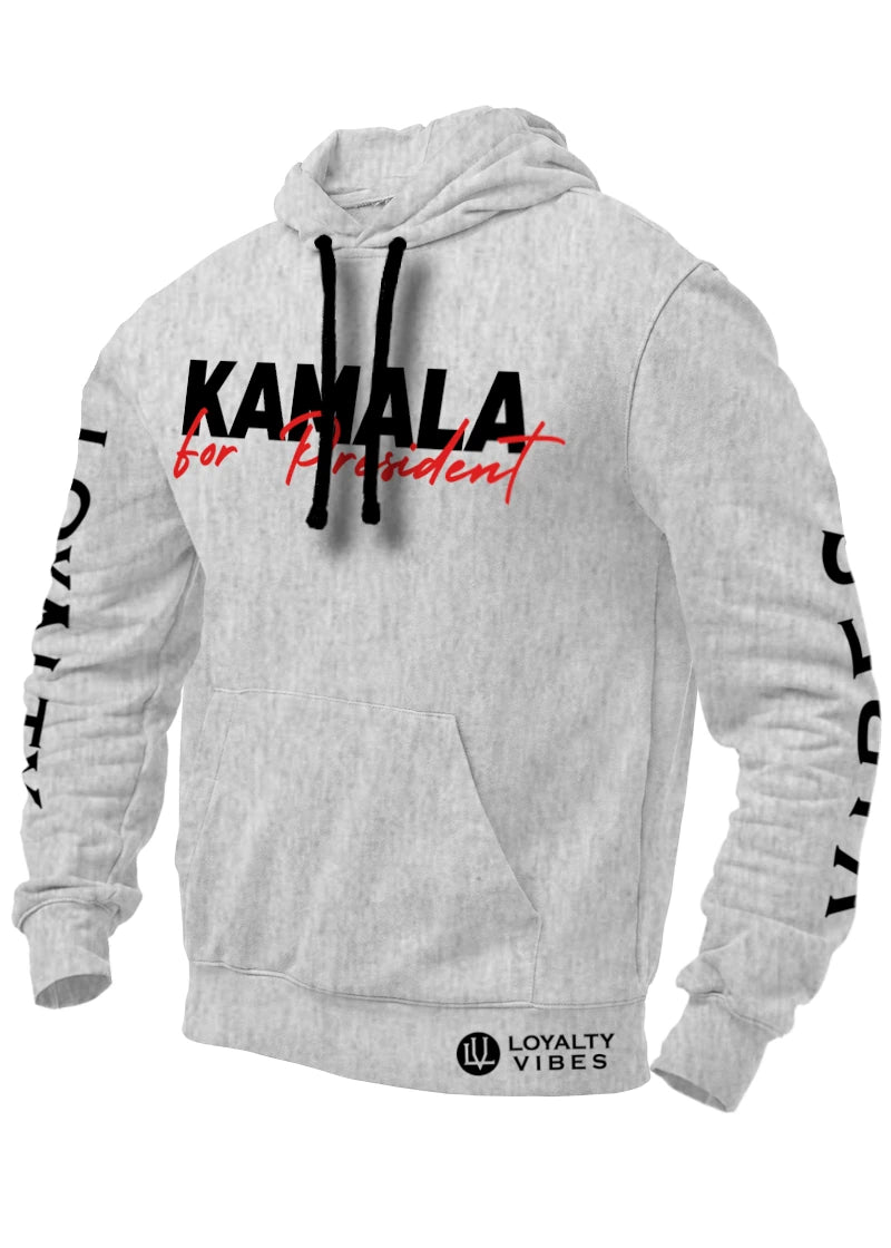 Kamala For President Hoodie Heather Grey - Loyalty Vibes