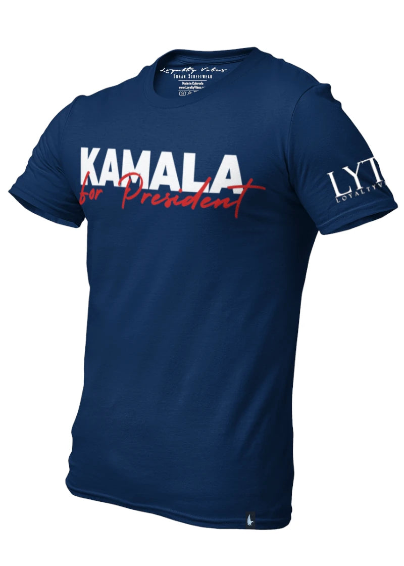 Kamala For President T-Shirt Navy Blue - Loyalty Vibes