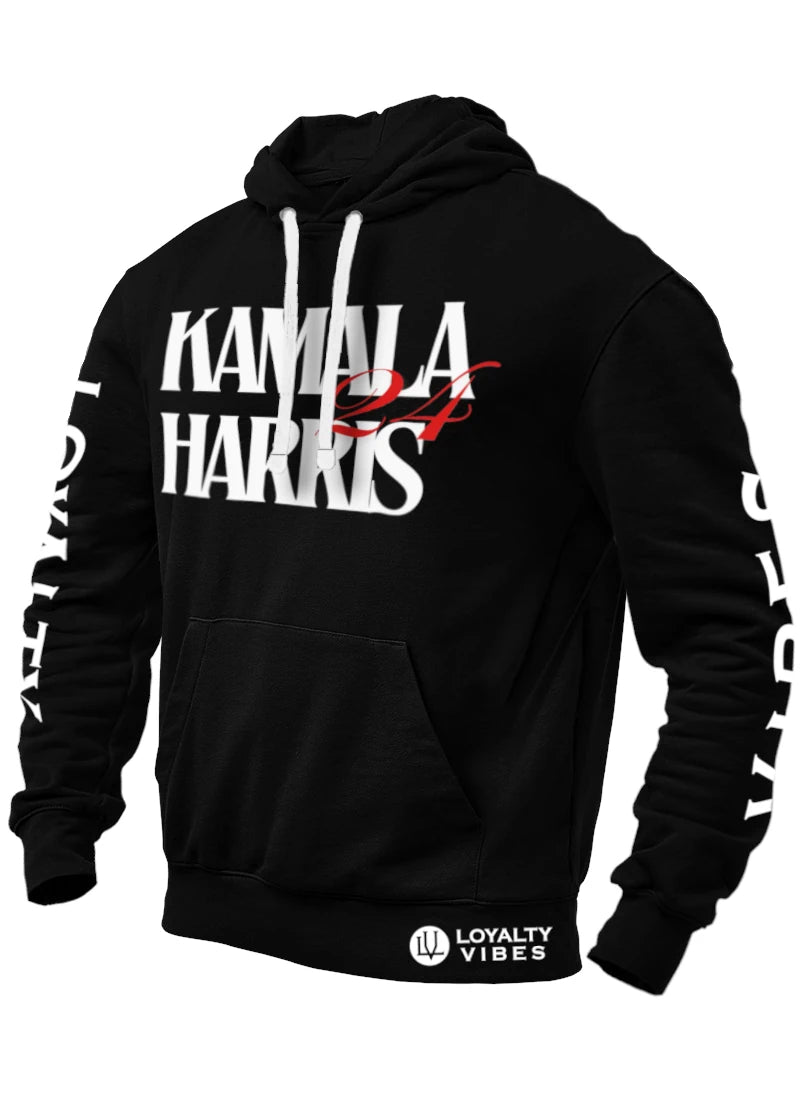 Kamala Harris 24 Hoodie Black - Loyalty Vibes