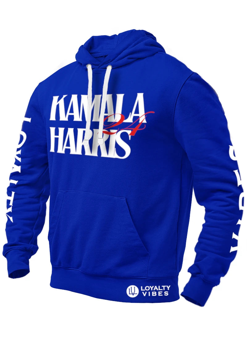 Kamala Harris 24 Hoodie Blue - Loyalty Vibes