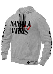 Kamala Harris 24 Hoodie Heather Grey Black - Loyalty Vibes