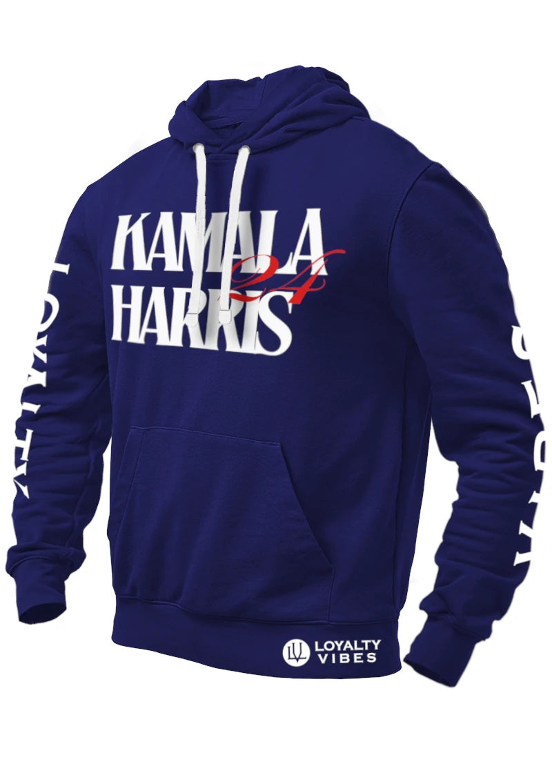 Kamala Harris 24 Hoodie Navy Blue - Loyalty Vibes