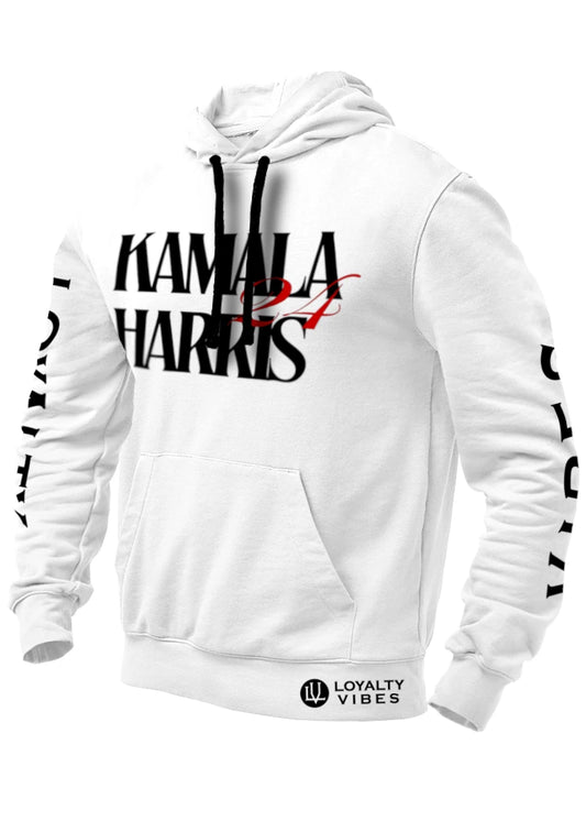 Kamala Harris 24 Hoodie White - Loyalty Vibes