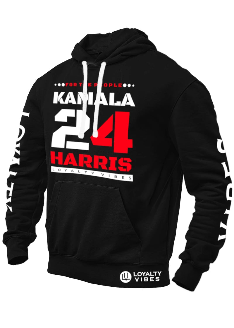 Kamala Harris For The People Hoodie Black White Red - Loyalty Vibes