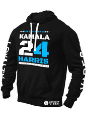 Kamala Harris For The People Hoodie Black White Sky Blue - Loyalty Vibes