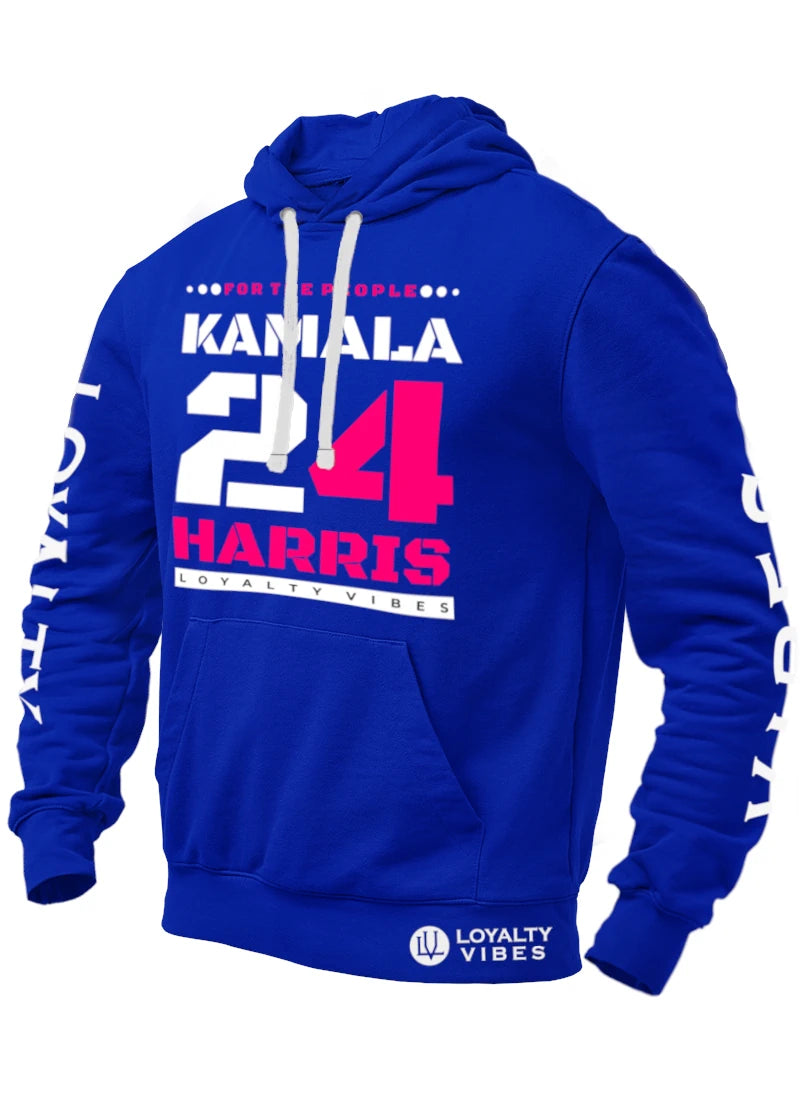 Kamala Harris For The People Hoodie Blue White Pink - Loyalty Vibes