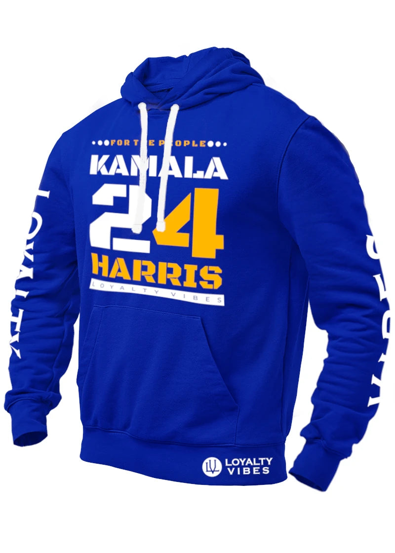 Kamala Harris For The People Hoodie Blue White Tangerine - Loyalty Vibes