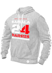 Kamala Harris For The People Hoodie Heather Grey White Red - Loyalty Vibes