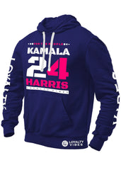 Kamala Harris For The People Hoodie Navy Blue White Pink - Loyalty Vibes